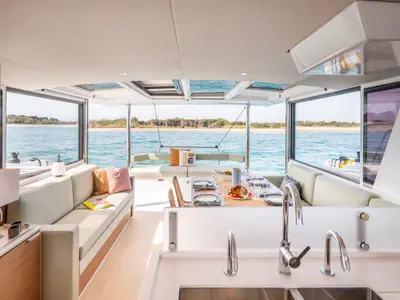 Galley of Santa Ana, a Bali 4.6 catamaran at Saint-Mandrier-sur-Mer, France