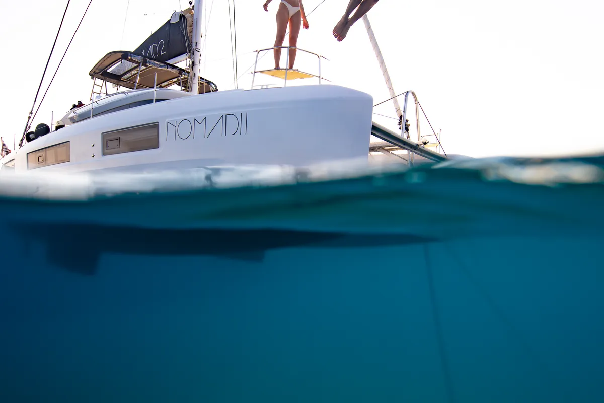NOMAD II, a Lagoon 50 catamaran at Municipal Unit of Lefkada, Greece