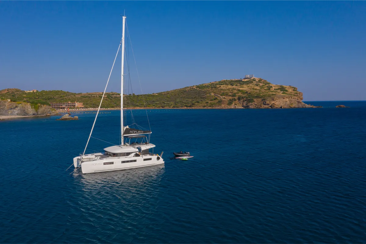 NOMAD II, a Lagoon 50 catamaran at Municipal Unit of Lefkada, Greece