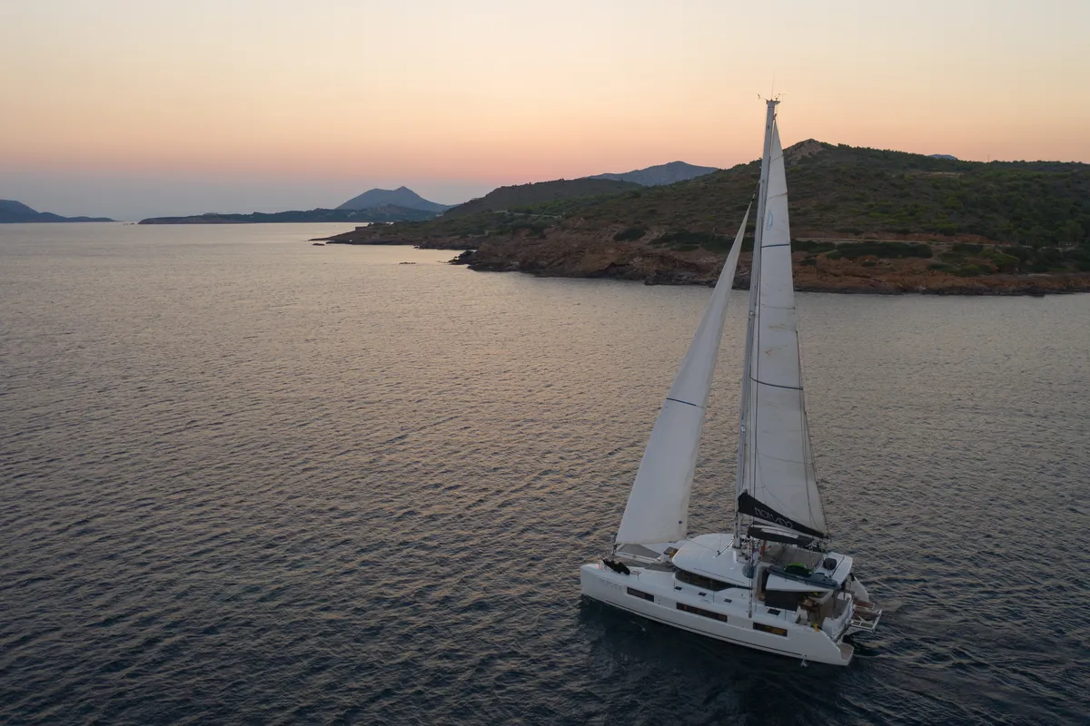 NOMAD II, a Lagoon 50 catamaran at Municipal Unit of Lefkada, Greece