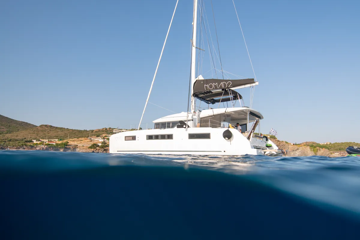 NOMAD II, a Lagoon 50 catamaran at Municipal Unit of Lefkada, Greece