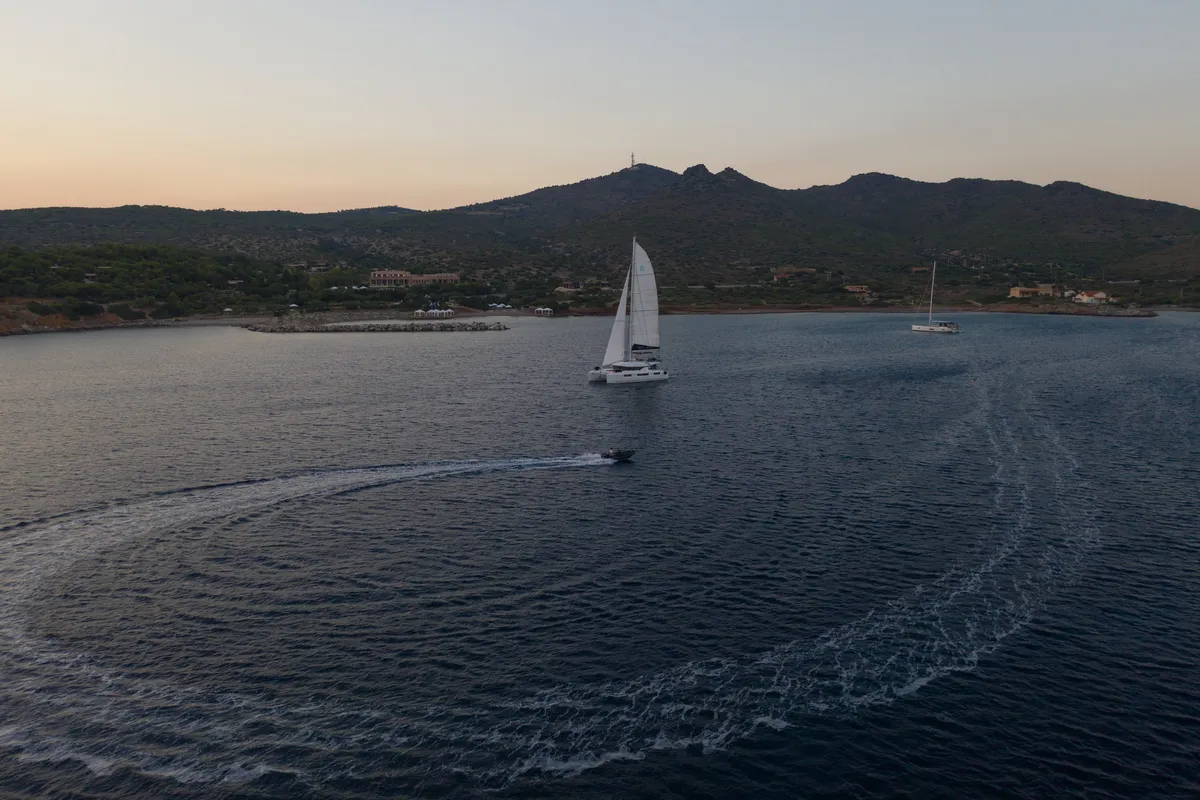 NOMAD II, a Lagoon 50 catamaran at Municipal Unit of Lefkada, Greece