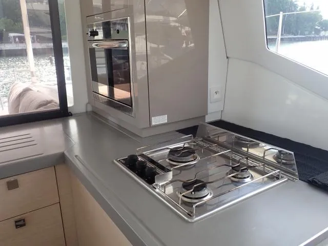 Galley of Kinara, a Fountaine Pajot Lucia 40 catamaran at Mai Khao, Thailand