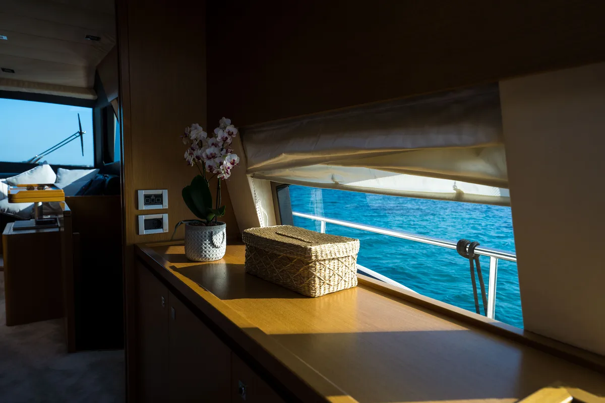 Nineteen, a Ferretti 780 motor yacht at Athens, Greece
