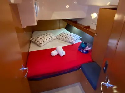 Cabin on Zulu, a Bavaria 46 Cruiser sailboat at Fethiye, Turkey