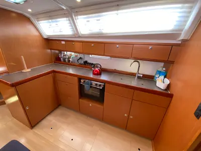Galley of Zulu, a Bavaria 46 Cruiser sailboat at Fethiye, Turkey