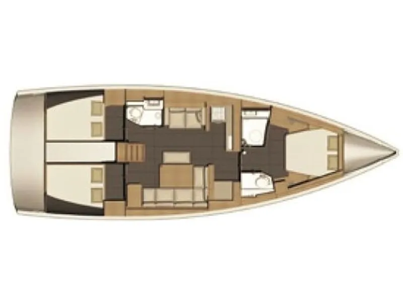 Floor plan of AF-D460GL2, a Dufour 460 Grand Large sailboat at Municipal Unit of Lefkada, Greece