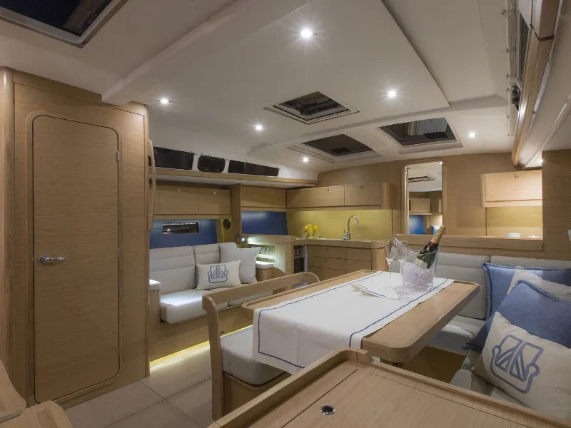 Salon of AF-D460GL2, a Dufour 460 Grand Large sailboat at Municipal Unit of Lefkada, Greece