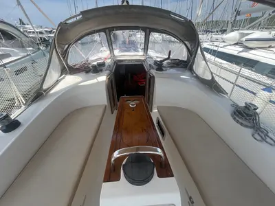 Cockpit of TIKA, a Bavaria Cruiser 34 sailboat at Općina Sukošan, Croatia