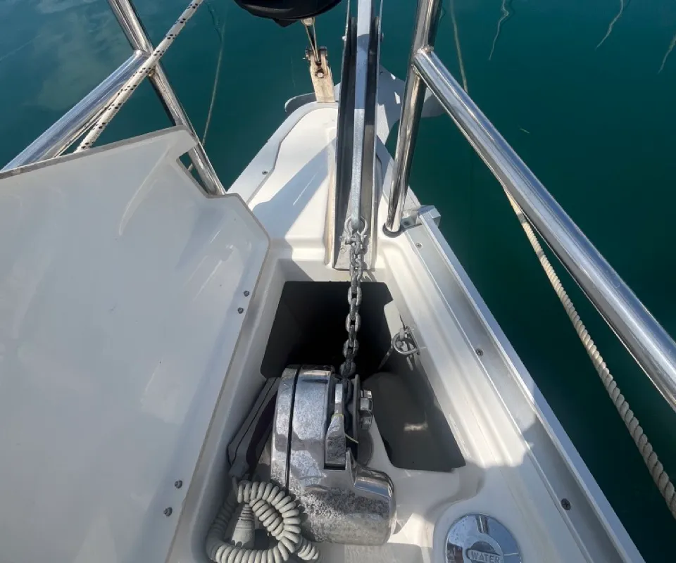 Deck of TIKA, a Bavaria Cruiser 34 sailboat at Općina Sukošan, Croatia