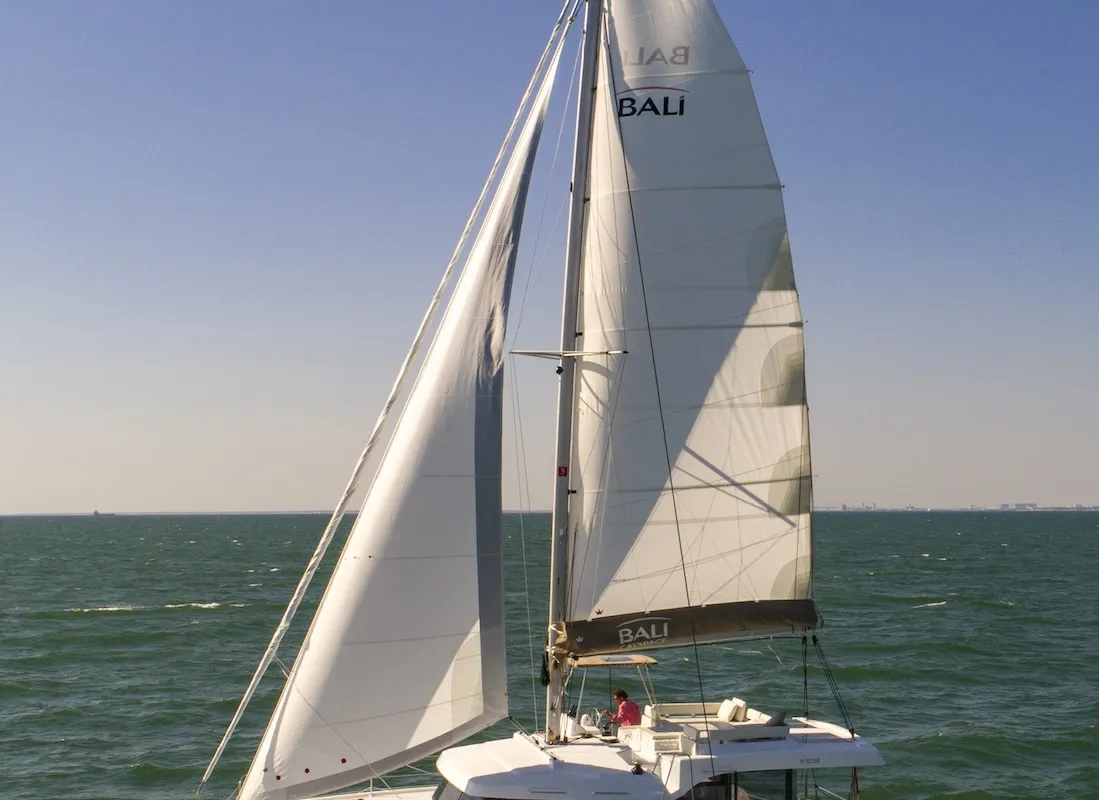 Exterior view of Jolene, a Bali Catspace OW catamaran at Pirovac, Croatia