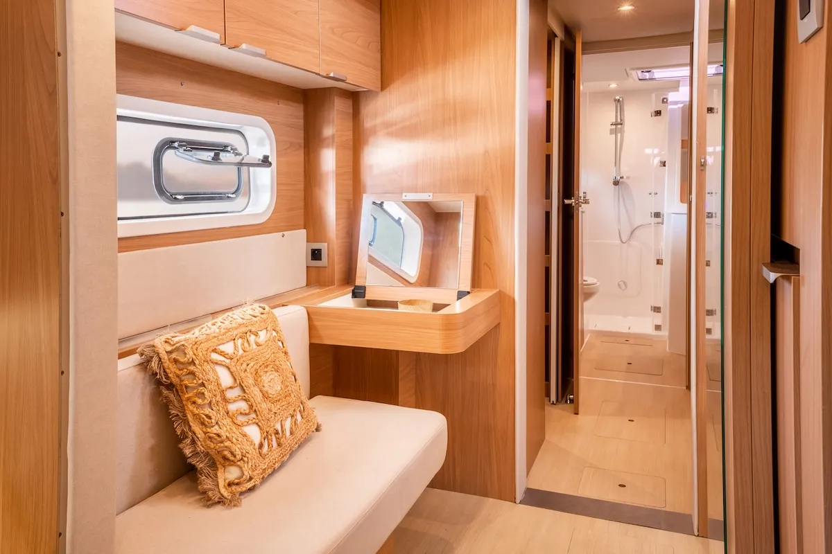 Cabin on Jolene, a Bali Catspace OW catamaran at Pirovac, Croatia