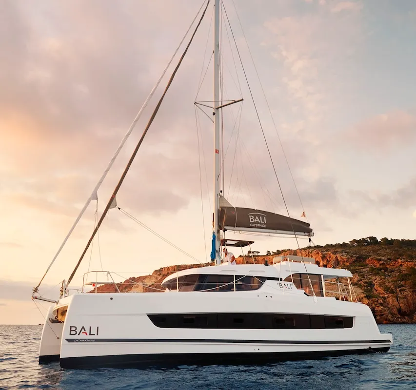Exterior view of Jolene, a Bali Catspace OW catamaran at Pirovac, Croatia