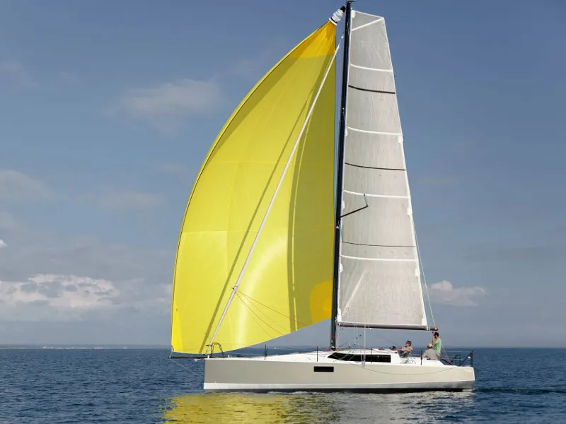 Exterior view of Aminata, a Pogo 36 sailboat at Alameda, United States