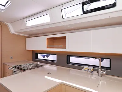 Galley of Poppy, a Dufour 41 sailboat at Grad Biograd na Moru, Croatia