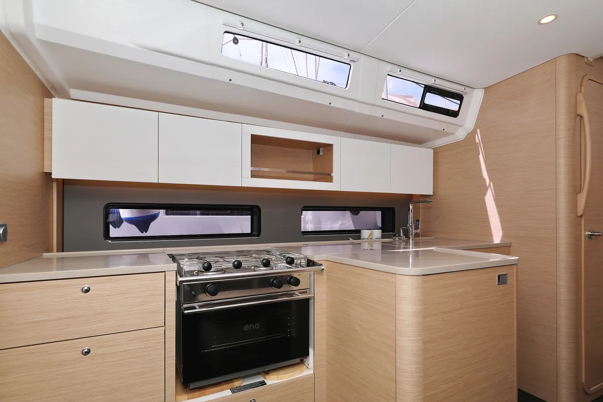 Galley of Poppy, a Dufour 41 sailboat at Grad Biograd na Moru, Croatia