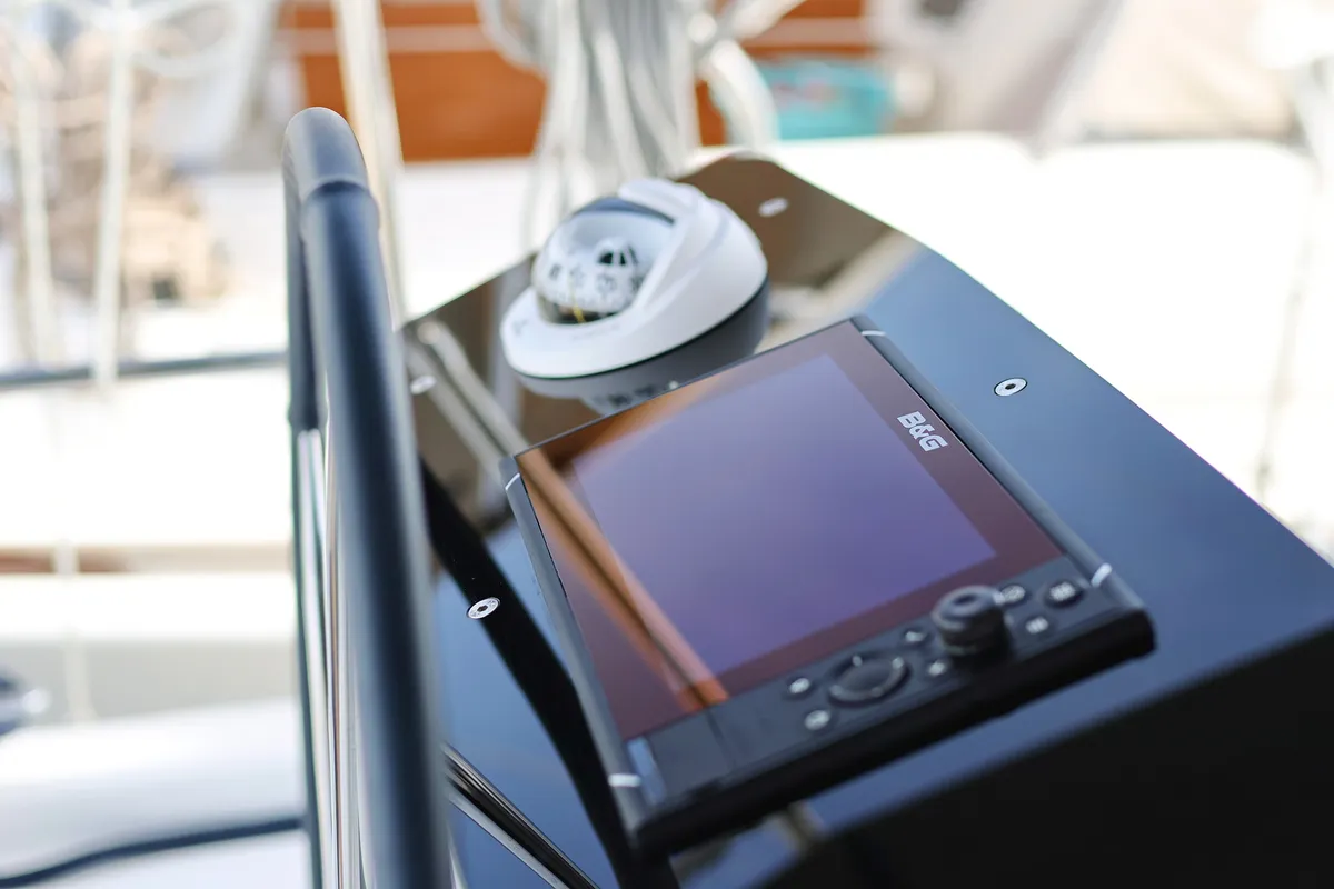 Cockpit of Poppy, a Dufour 41 sailboat at Grad Biograd na Moru, Croatia