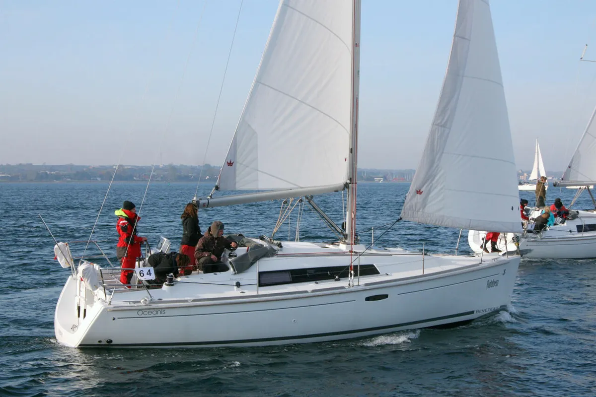 Exterior view of Robben, a Beneteau Oceanis 31 sailboat at Heiligenhafen, Germany