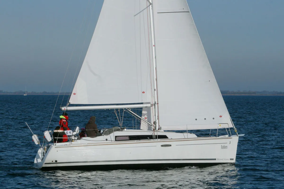 Exterior view of Robben, a Beneteau Oceanis 31 sailboat at Heiligenhafen, Germany