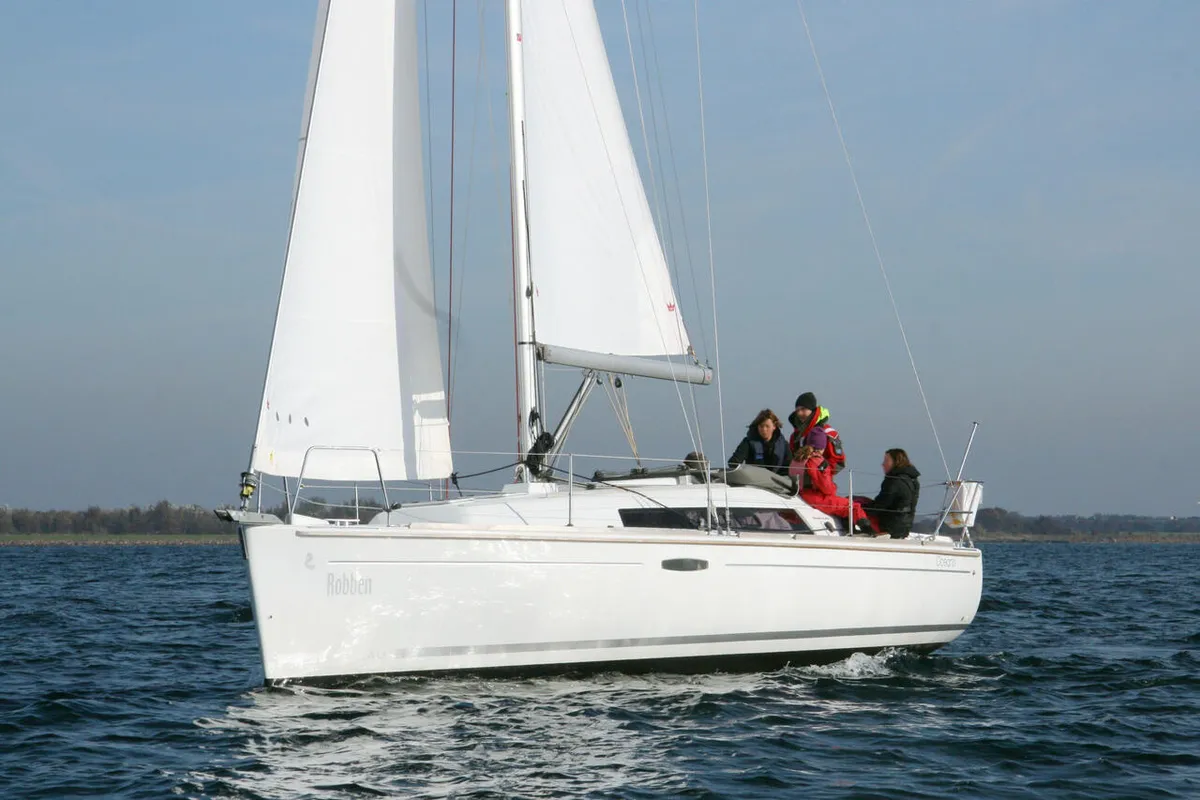 Exterior view of Robben, a Beneteau Oceanis 31 sailboat at Heiligenhafen, Germany