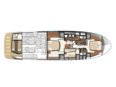 Floor plan of Kismet, a Prestige 620 motor yacht at Malé, Maldives
