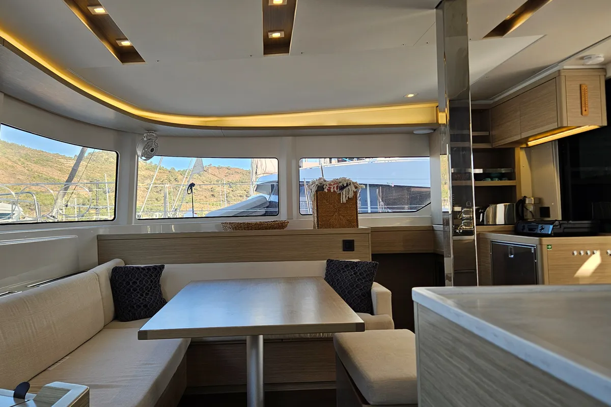 Galley of A-Sphere, a Lagoon 46 catamaran at Marmaris, Turkey