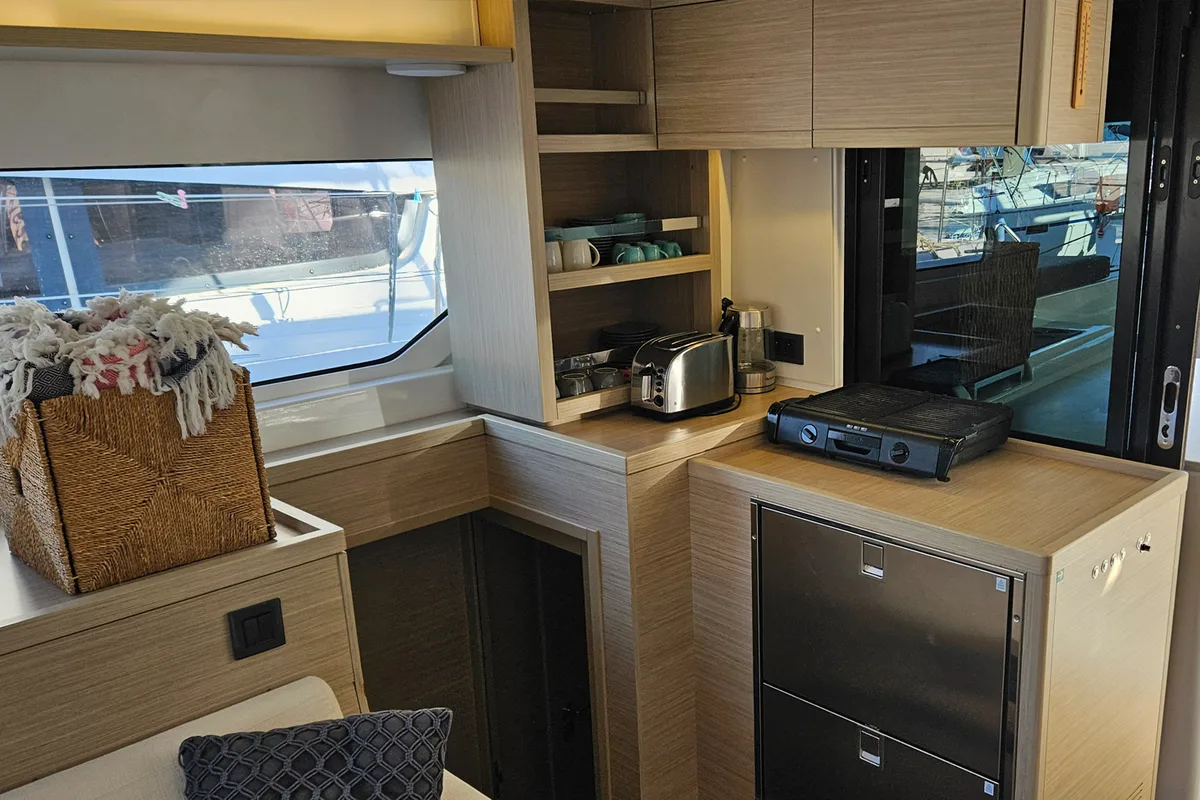 Cabin on A-Sphere, a Lagoon 46 catamaran at Marmaris, Turkey