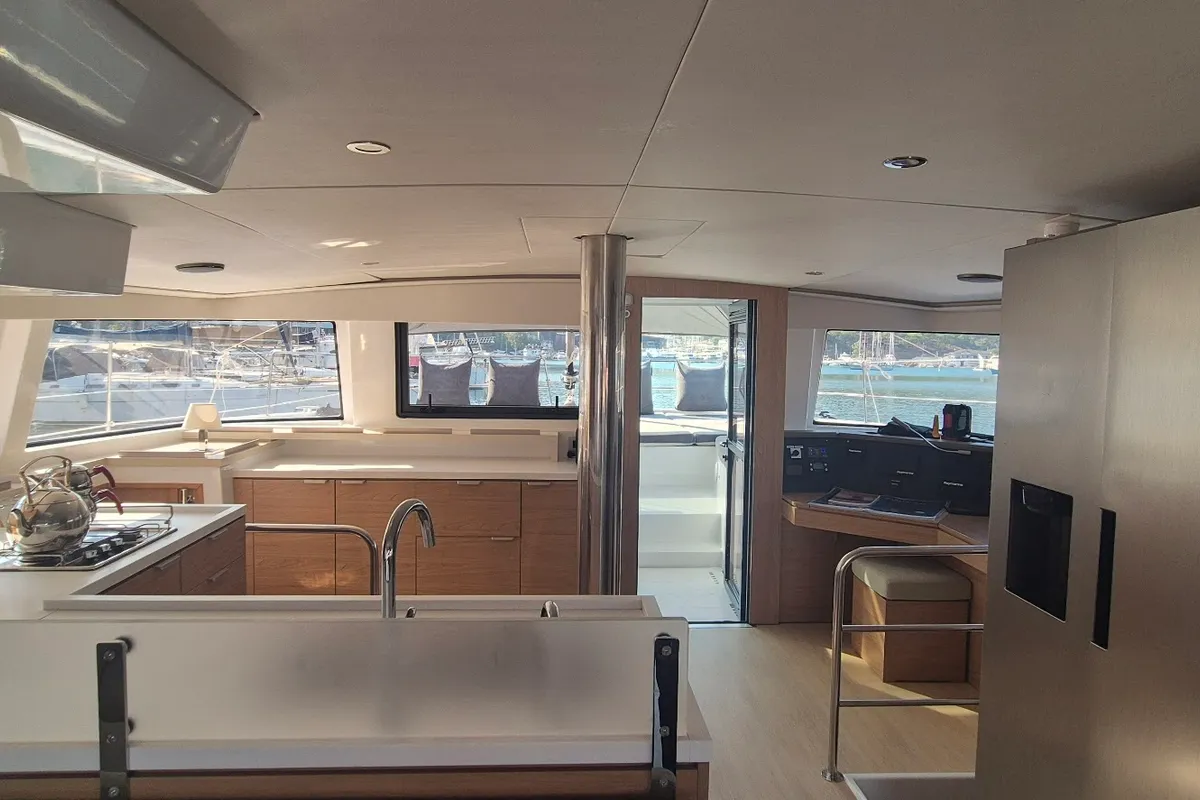 Cabin on Solo Star, a Bali 4.6 catamaran at Fethiye, Turkey