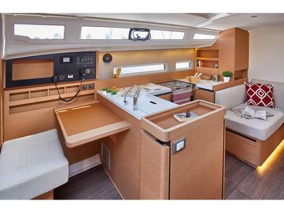 Galley of Sky Lina, a Jeanneau Sun Odyssey 410 sailboat at Marmaris, Turkey