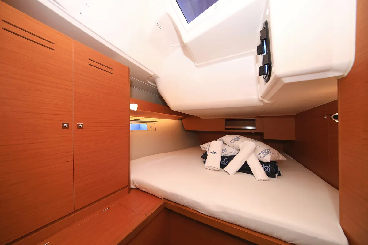 Cabin on Auszeit, a Dufour 430 sailboat at Jezera, Croatia