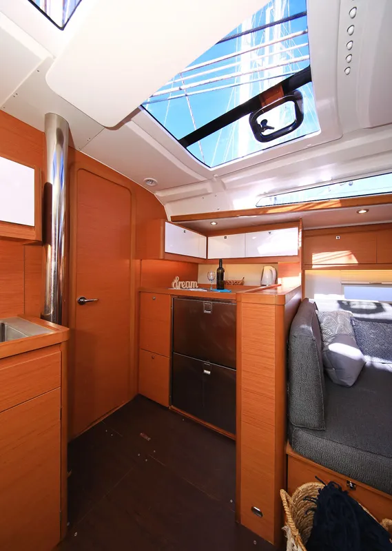 Cabin on Auszeit, a Dufour 430 sailboat at Jezera, Croatia