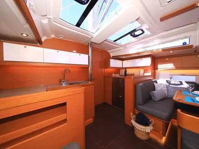 Galley of Auszeit, a Dufour 430 sailboat at Jezera, Croatia