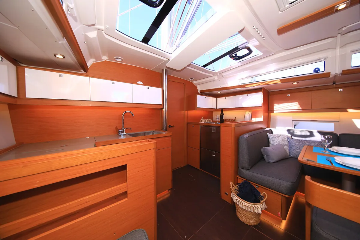 Galley of Auszeit, a Dufour 430 sailboat at Jezera, Croatia