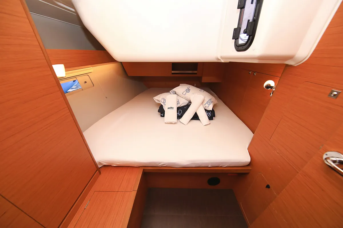 Cabin on Auszeit, a Dufour 430 sailboat at Jezera, Croatia