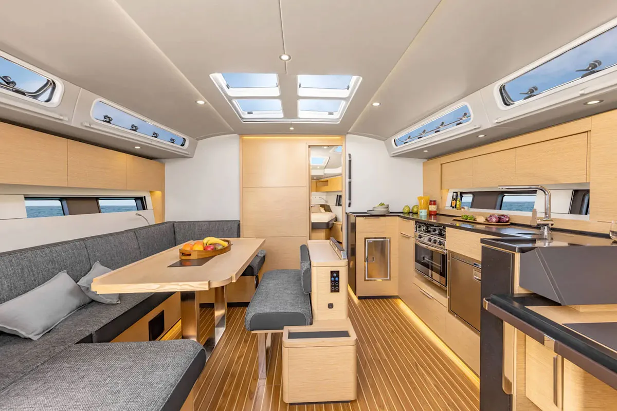 Galley of Astan, a Hanse 460 sailboat at Cogolin, France