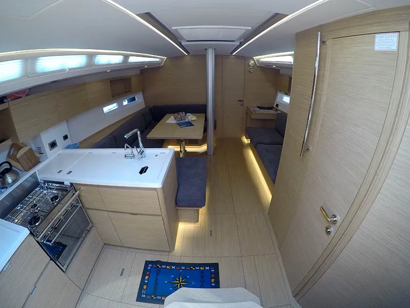 Salon of Sportski Vuk 44, a Grand Soleil 44 Performance sailboat at Grad Šibenik, Croatia