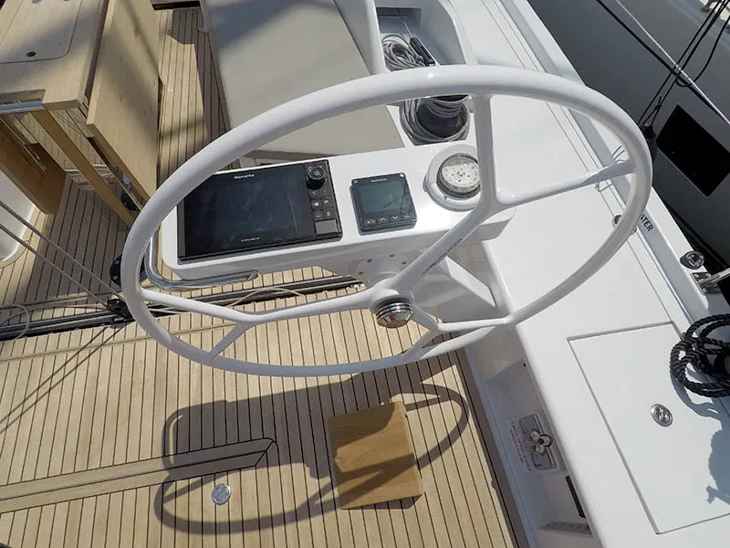 Cockpit of Sportski Vuk 44, a Grand Soleil 44 Performance sailboat at Grad Šibenik, Croatia