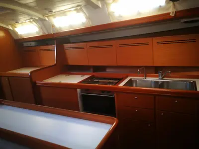 Galley of KATE, a Beneteau Cyclades 50.4 sailboat at Nettuno, Italy