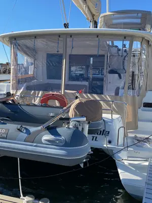 Exterior view of Fil'eole, a Lagoon 40 catamaran at Hyères, France