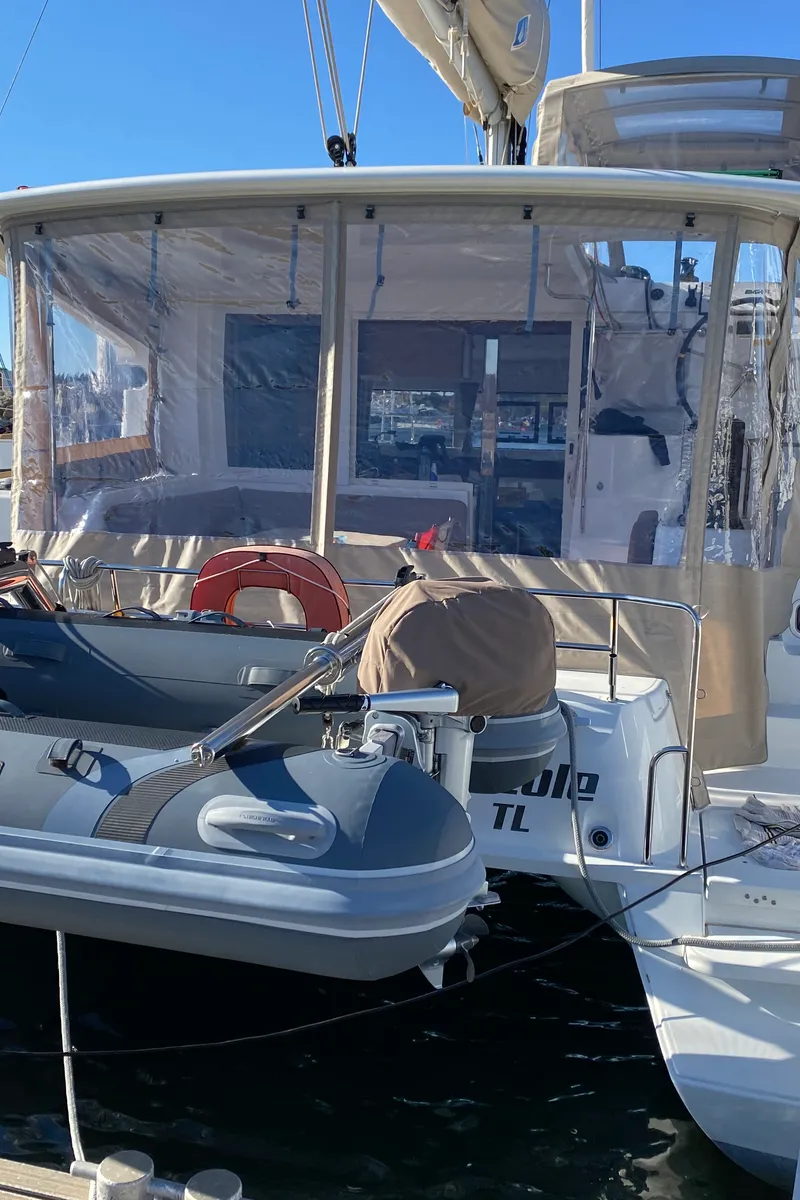 Exterior view of Fil'eole, a Lagoon 40 catamaran at Hyères, France