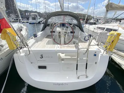 Deck of Little Jo, a Beneteau Oceanis 31 sailboat at Flensburg, Germany