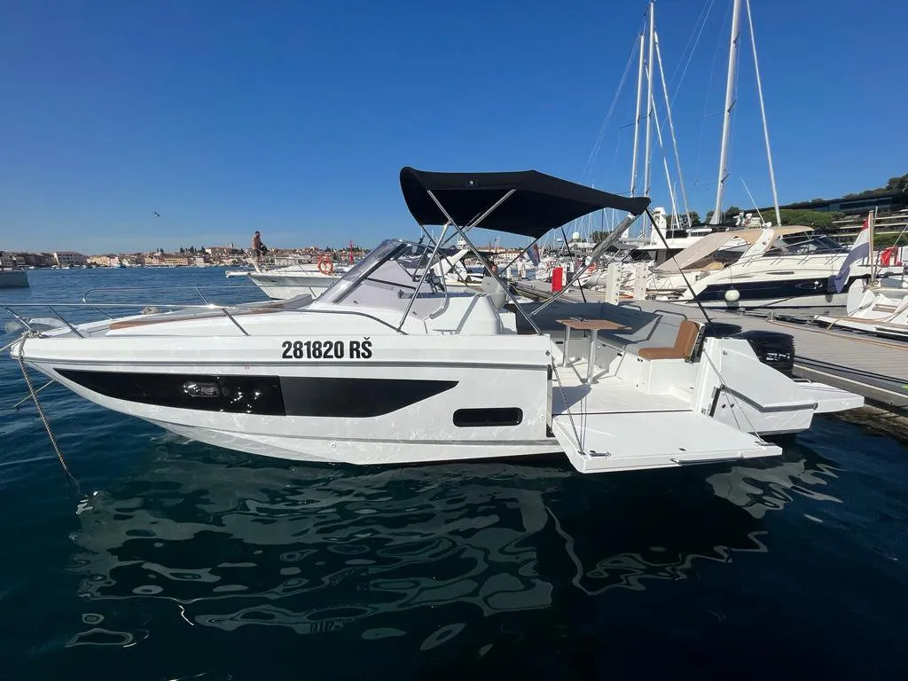 Exterior view of Flyer 9, a Beneteau Flyer 9 SUNdeck motorboat at Grad Pula, Croatia