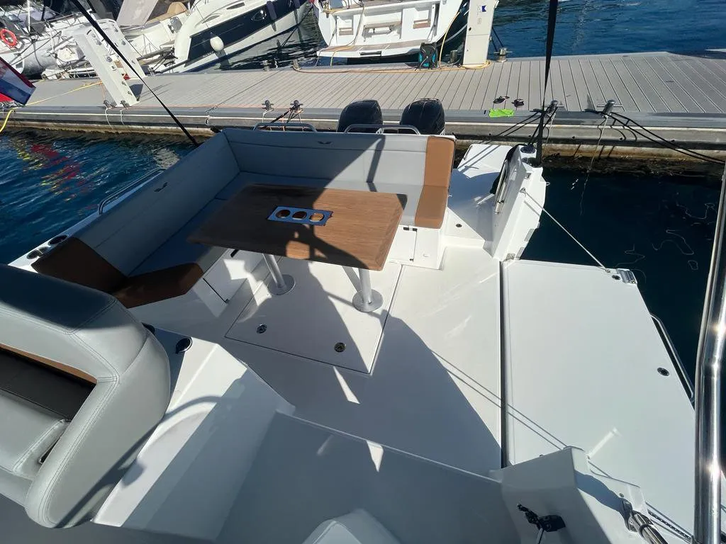 Deck of Flyer 9, a Beneteau Flyer 9 SUNdeck motorboat at Grad Pula, Croatia