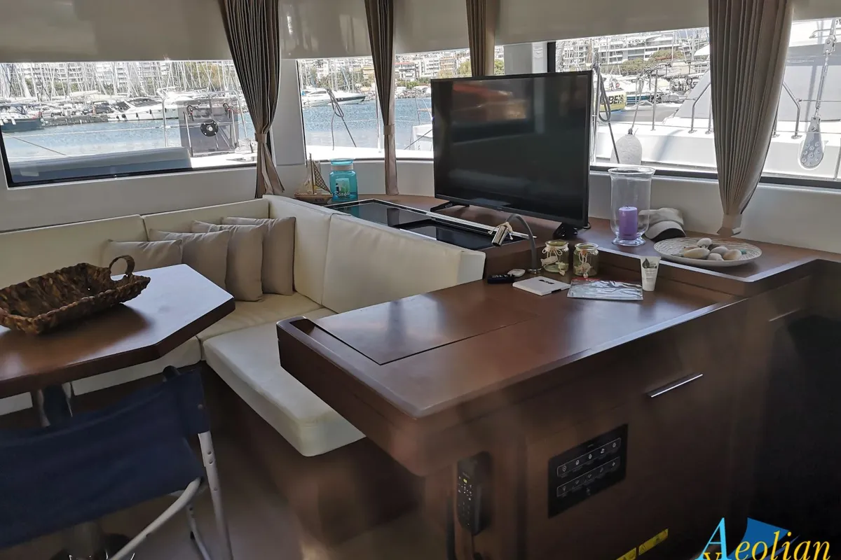 Salon of Aeolian Myth, a Lagoon 50 catamaran at Preveza, Greece