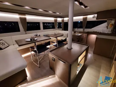 Salon of Aeolian Myth, a Lagoon 50 catamaran at Preveza, Greece