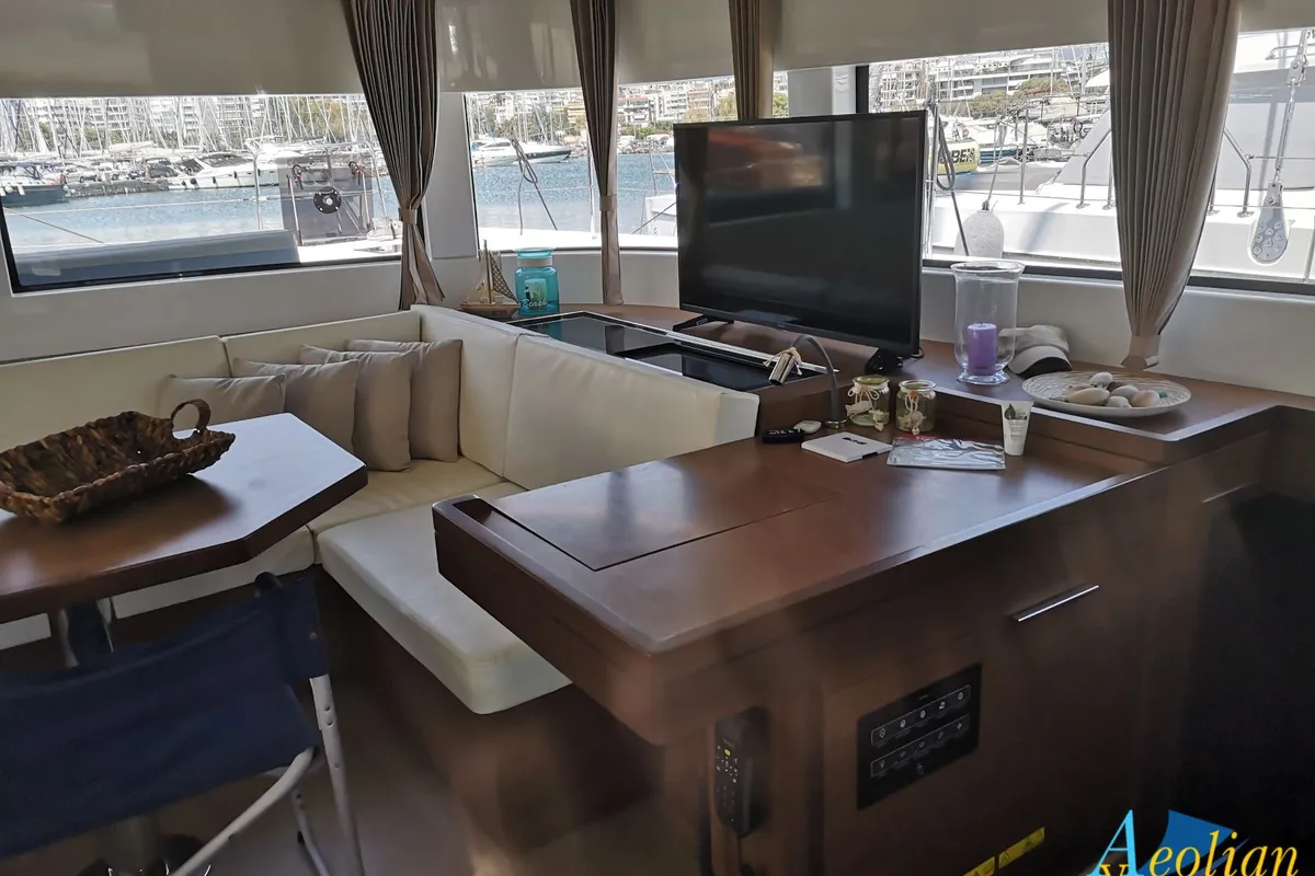 Salon of Aeolian Myth, a Lagoon 50 catamaran at Preveza, Greece