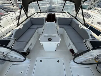 Cockpit of Inmeda, a Beneteau Oceanis 46.1 sailboat at Općina Sukošan, Croatia