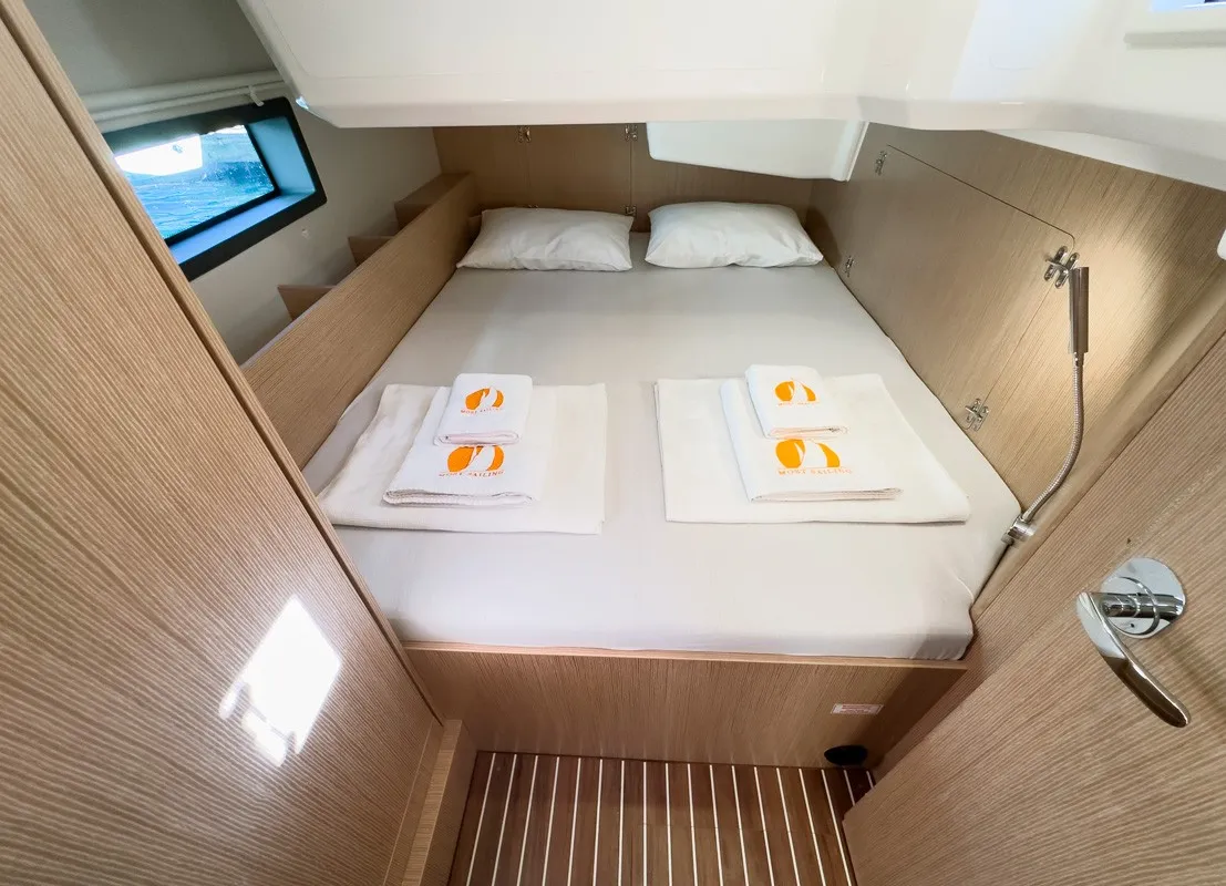 Cabin on Coconut, a Bavaria C38 sailboat at Fethiye, Turkey
