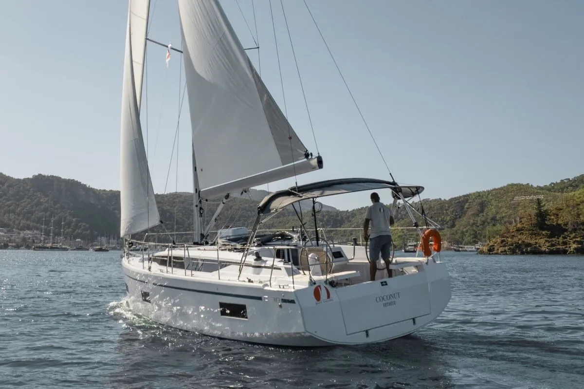 Coconut, a Bavaria C38 sailboat at Fethiye, Turkey