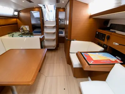 Salon of Euros, a Jeanneau Sun Odyssey 419 sailboat at Dubrovnik, Croatia